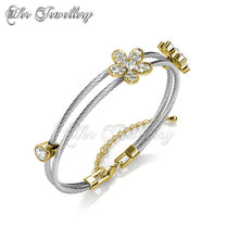 Swarovski Crystals Flowery Bangle - Her Jewellery