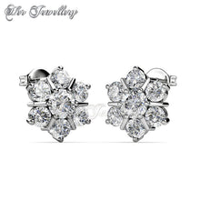 Swarovski Crystals Flowery Earrings‏ - Her Jewellery
