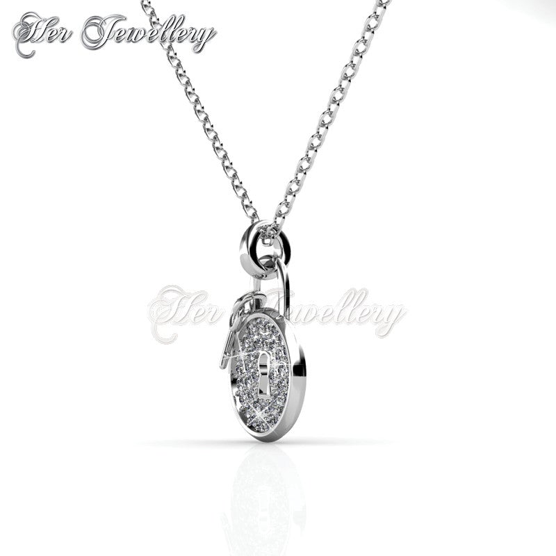 Swarovski Crystals Lock Pendant - Her Jewellery