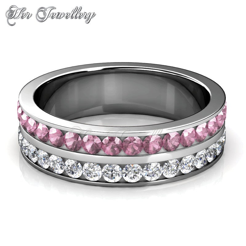 Swarovski Crystals Duo Stainless Ring - Her Jewellery