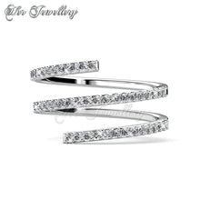 Swarovski Crystals Spiral Ring - Her Jewellery