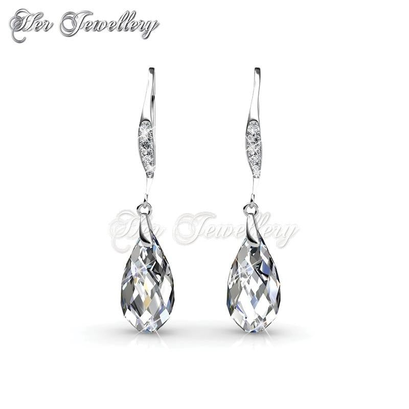 Swarovski Crystals Droplet Hook Earrings‏ - Her Jewellery