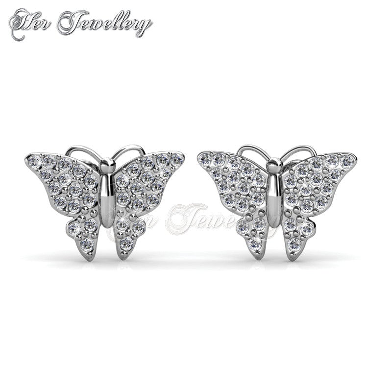 Swarovski Crystals Butterfly Earrings‏ - Her Jewellery