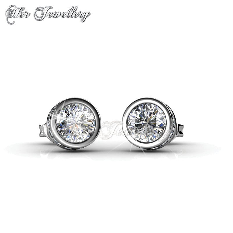 Swarovski Crystals Glam Solitaire Earrings‏ - Her Jewellery