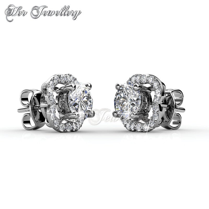 Swarovski Crystals Royal Clover Stud Earrings - Her Jewellery