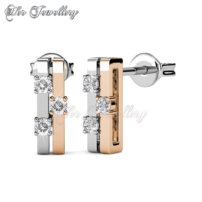 Swarovski Crystals Bonding Earrings‏ - Her Jewellery