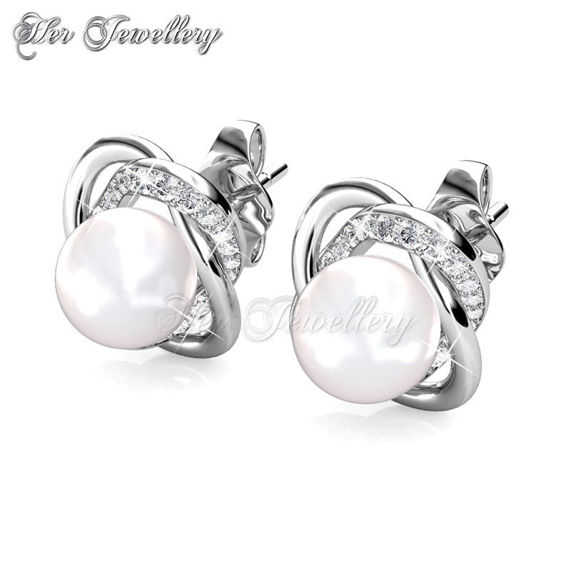 Swarovski Crystals Simply Pearl Earrings‏ - Her Jewellery