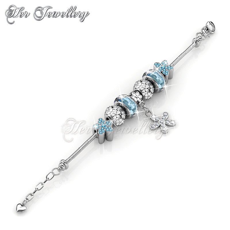 Swarovski Crystals Enchanted Flower Charm Bracelet - Her Jewellery