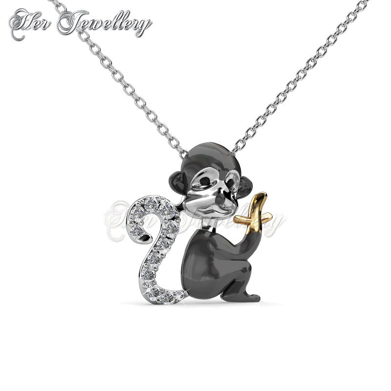 Swarovski Crystals Monkey Pendant‏ - Her Jewellery