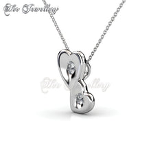 Swarovski Crystals Double Love Pendant - Her Jewellery