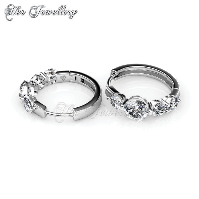 Swarovski Crystals Princess Ring Earrings - Her Jewellery