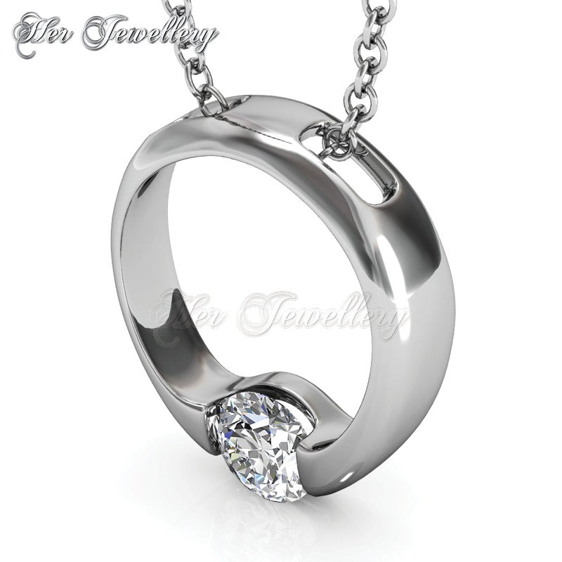 Swarovski Crystals Mini Ring Pendant - Her Jewellery