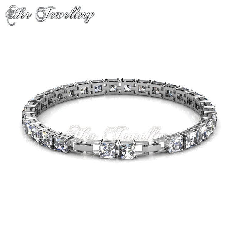 Swarovski Crystals Square Tennis Bracelet‏ - Her Jewellery