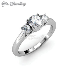 Swarovski Crystals Tri Ring - Her Jewellery