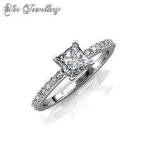 Swarovski Crystals Simple Square Ring - Her Jewellery