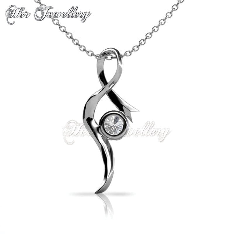 Swarovski Crystals Ribbon Pendant - Her Jewellery