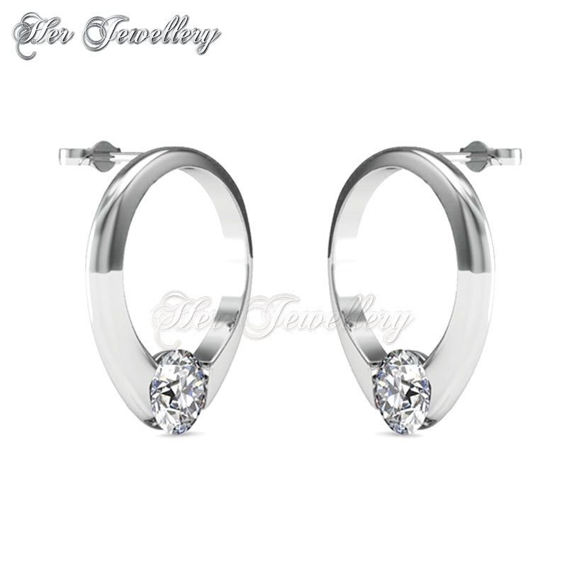 Swarovski Crystals Mini Ring Earrings - Her Jewellery