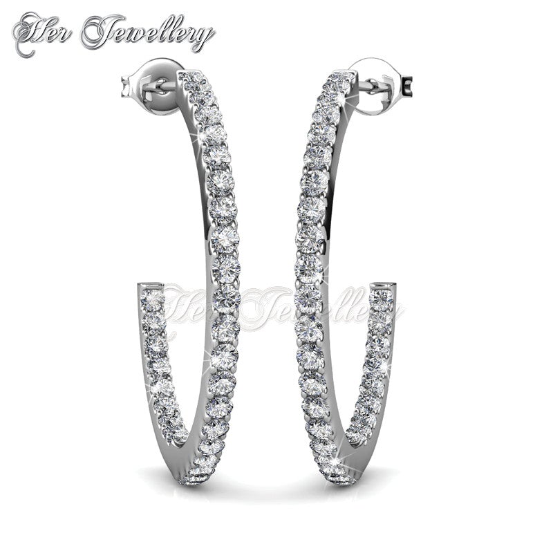 Swarovski Crystals Simply Hoop Earrings‏ - Her Jewellery