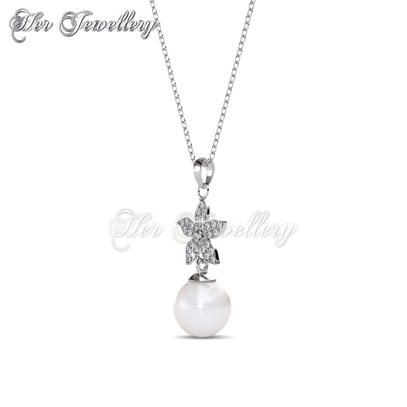 Swarovski Crystals Bloom Pearl Pendant - Her Jewellery