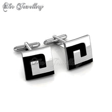 Swarovski Crystals Mr Oil Paint 4 Cufflinks (Square) - Her Jewellery