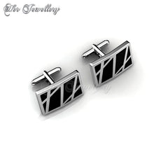 Swarovski Crystals Mr Oil Paint 3 Cufflinks  (Rectangle) - Her Jewellery