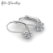 Swarovski Crystals Flower Clip Earrings - Her Jewellery