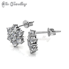 Swarovski Crystals Flowery Earrings‏ - Her Jewellery