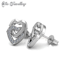 Swarovski Crystals Bonding Heart Earrings Set - Her Jewellery