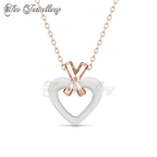 Swarovski Crystals Heart Ceramic Pendant - Her Jewellery