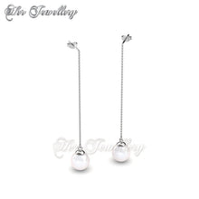Swarovski Crystals Dangling Pearl Earrings - Her Jewellery