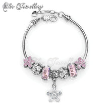 Swarovski Crystals Enchanted Flower Charm Bracelet - Her Jewellery
