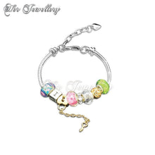 Swarovski Crystals Colorful Charm Bracelet - Her Jewellery