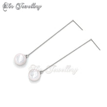 Swarovski Crystals Dangling Pearl Earrings - Her Jewellery