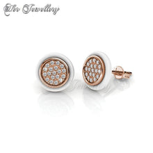 Swarovski Crystals Round Ceramic Earrings - Her Jewellery