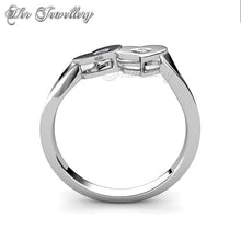 Swarovski Crystals Double Love Ring‏ - Her Jewellery