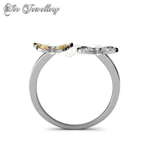 Swarovski Crystals Butterfly Lovers Ring - Her Jewellery