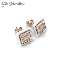 Swarovski Crystals Square Ceramic Earrings - Her Jewellery