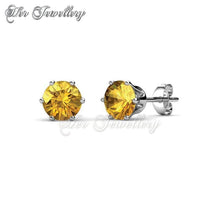 Swarovski Crystals Birth Stone Earrings (White Gold) - Her Jewellery