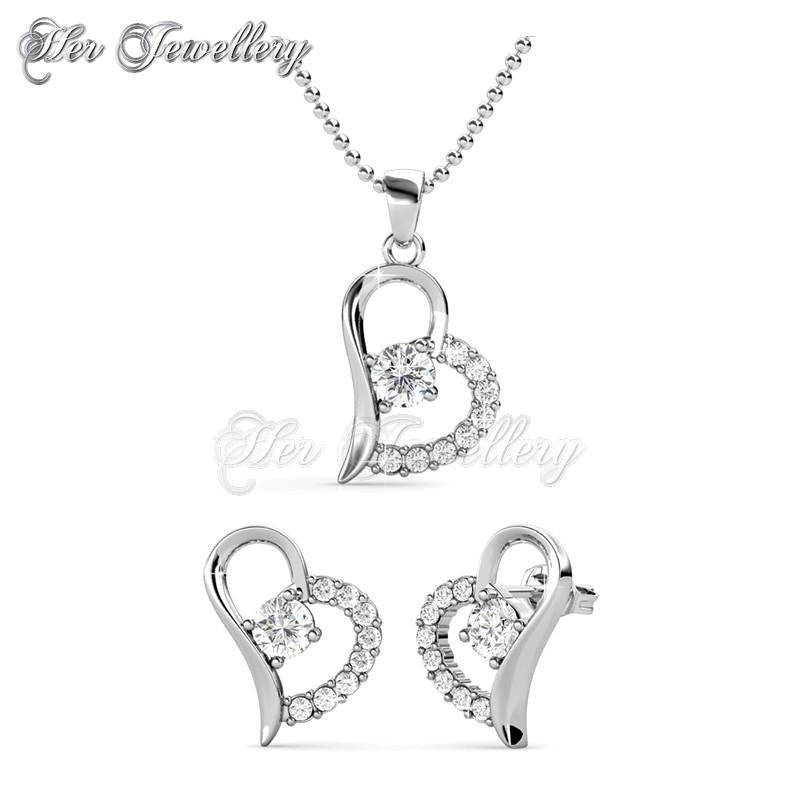 Swarovski Crystals Petite Heart Set - Her Jewellery