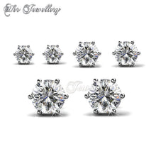 Swarovski Crystals Trinity Earrings Set - 2 Sets - Her Jewellery