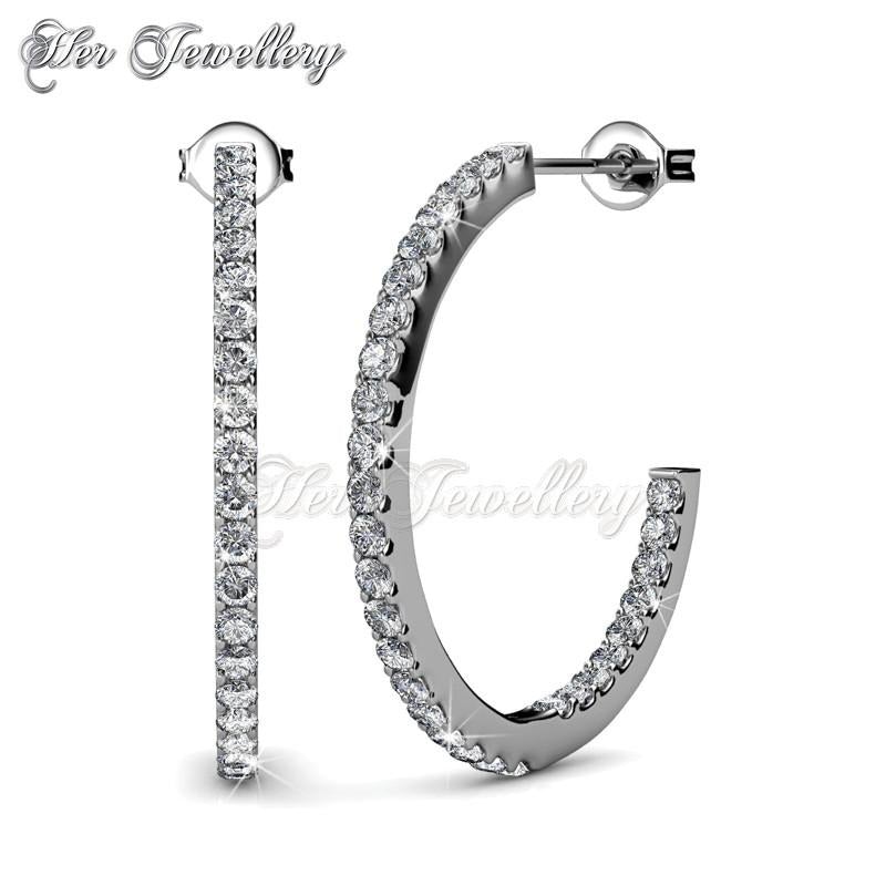 Swarovski Crystals Simply Hoop Earrings‏ - Her Jewellery