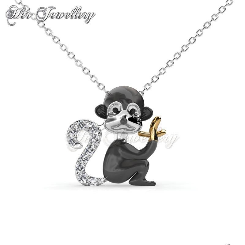 Swarovski Crystals Monkey Pendant‏ - Her Jewellery