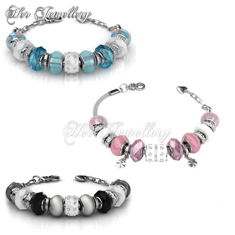 Swarovski Crystals Charm Bracelet Combo Set - Her Jewellery