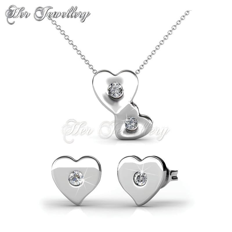 Swarovski Crystals Double Love Set - Her Jewellery