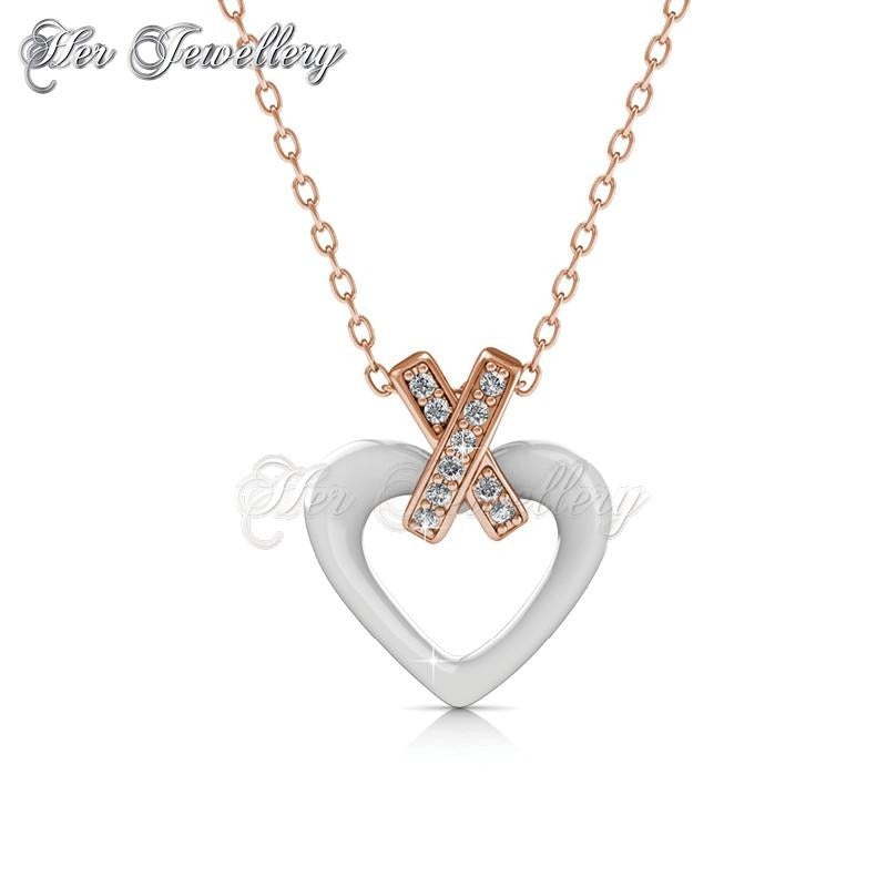 Swarovski Crystals Heart Ceramic Pendant - Her Jewellery