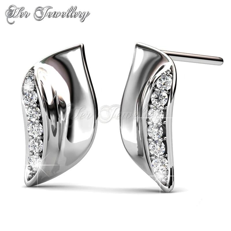 Swarovski Crystals Leaf Earrings - Her Jewellery