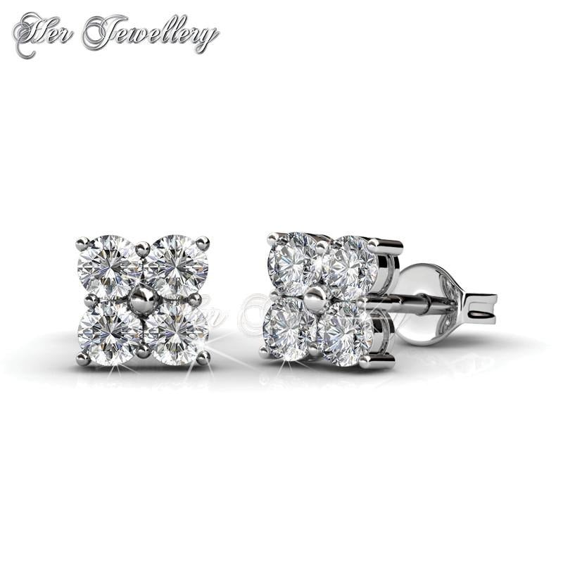 Swarovski Crystals Sweet Square Earrings - Her Jewellery