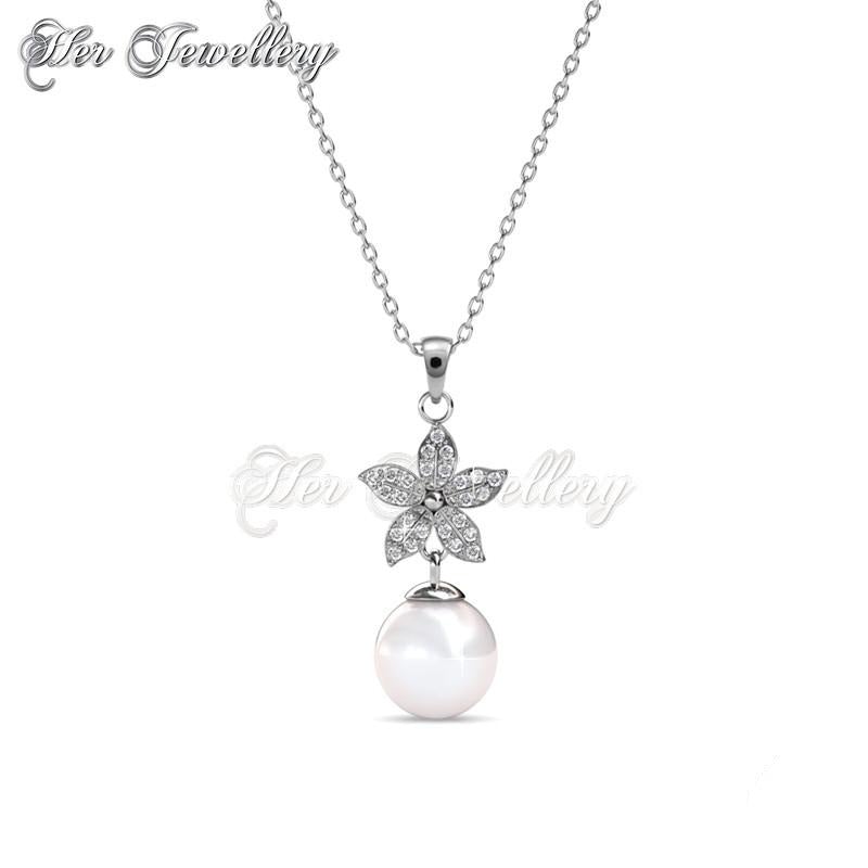 Swarovski Crystals Bloom Pearl Pendant - Her Jewellery