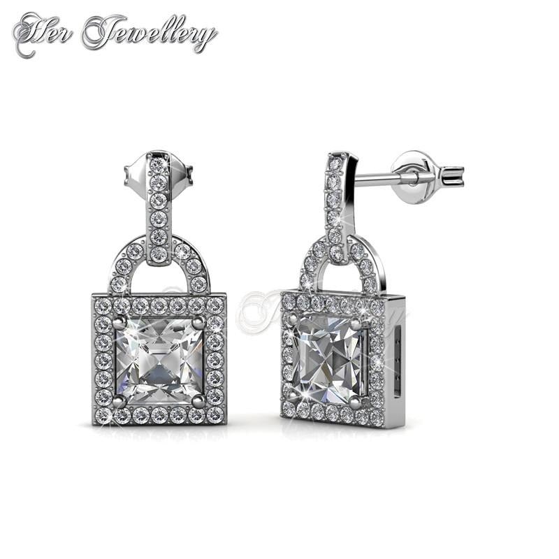 Swarovski Crystals Sweet Lock Earrings - Her Jewellery