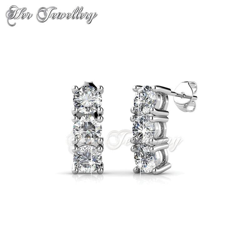 Swarovski Crystals Tri Earrings‏ - Her Jewellery